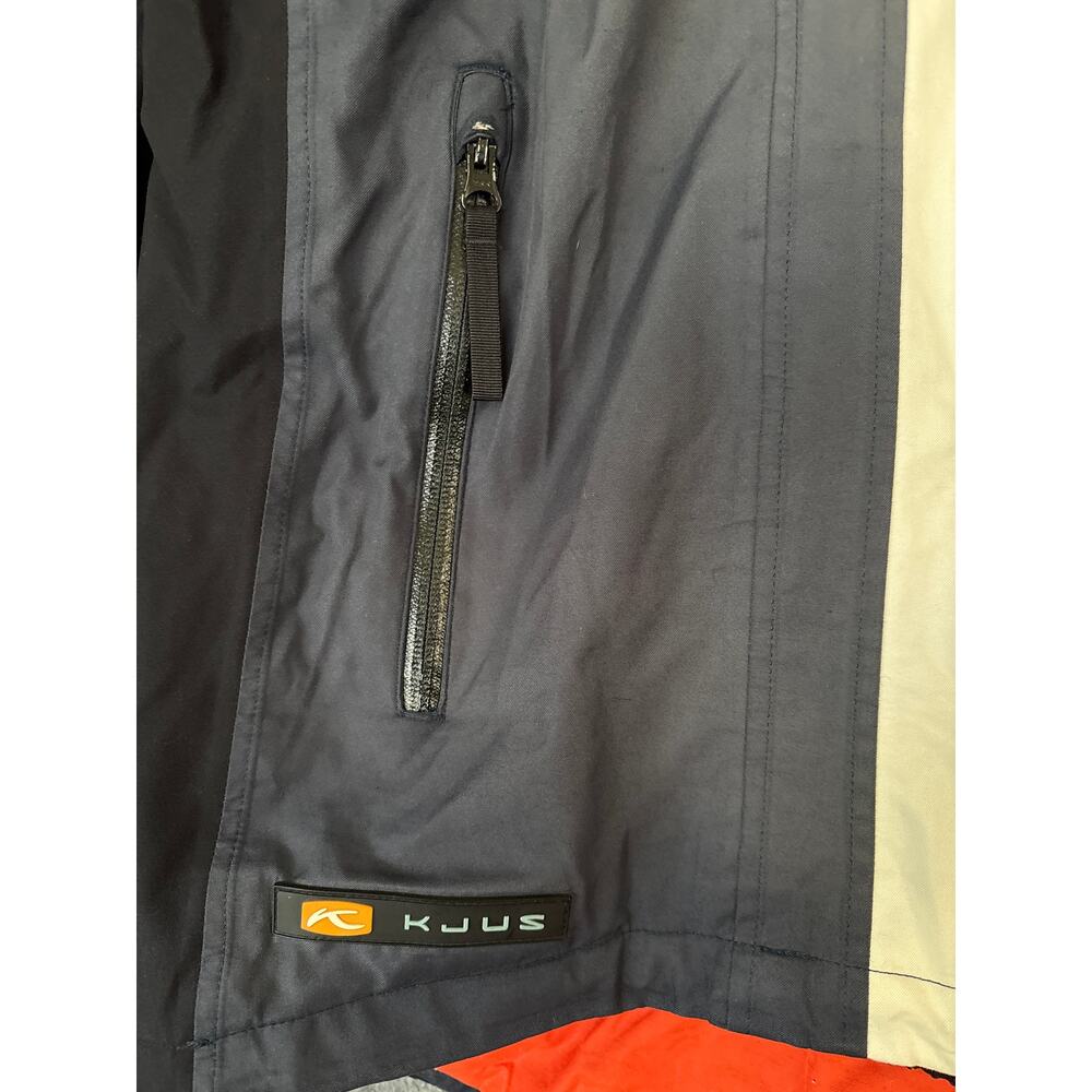 Kjus Vintage Ski Outdoor Hooded SympaTex Mens Jacket Gray/Black/Orange Size XL - Picture 2 of 8